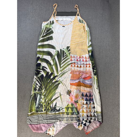 Prana Selene Tropical Floral Print Max Tank Dress Vacation Beach Resort Medium - Picture 3 of 10